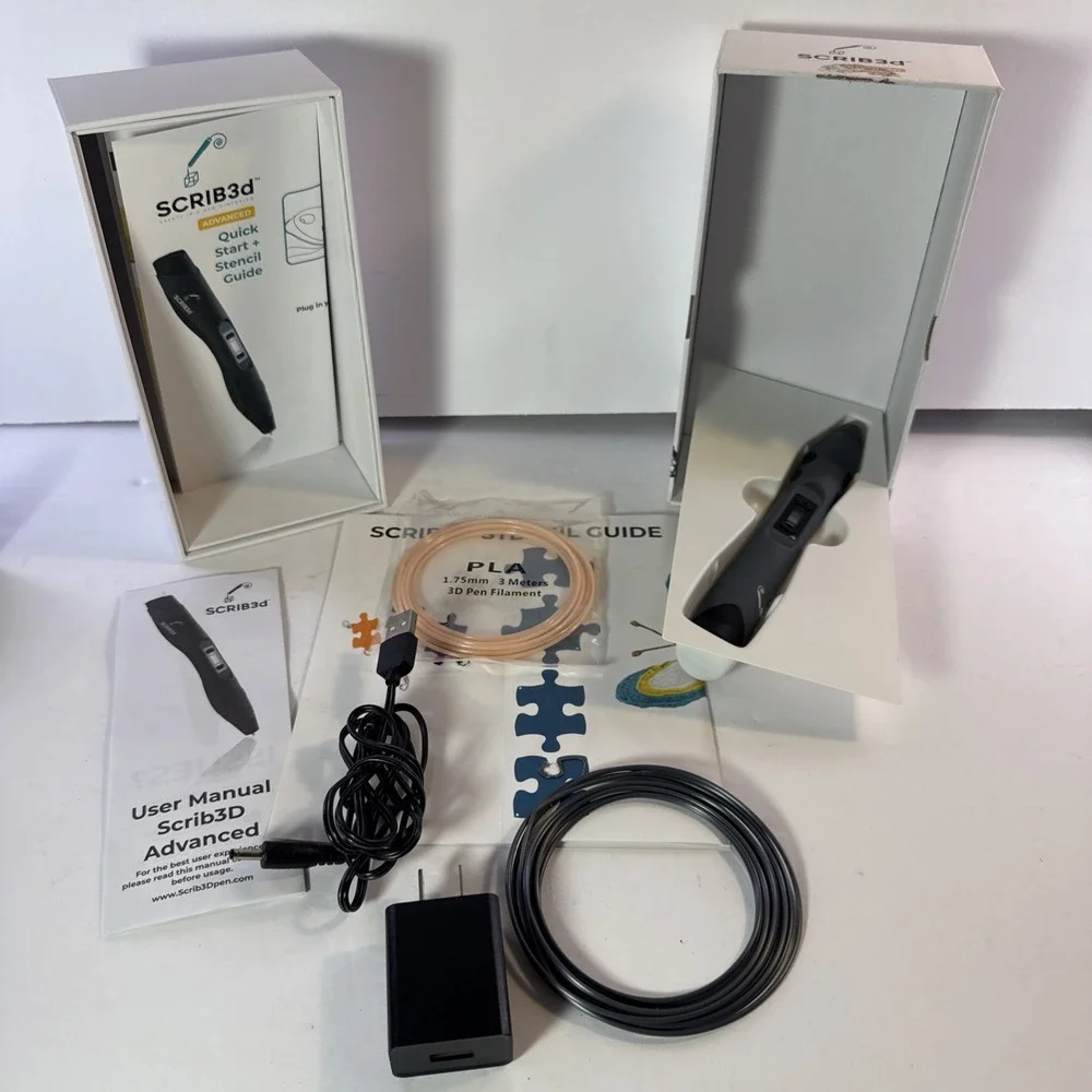 SCRIB3D Advanced 3D Printing Pen Grey Complete Kit Great Condition Tested
